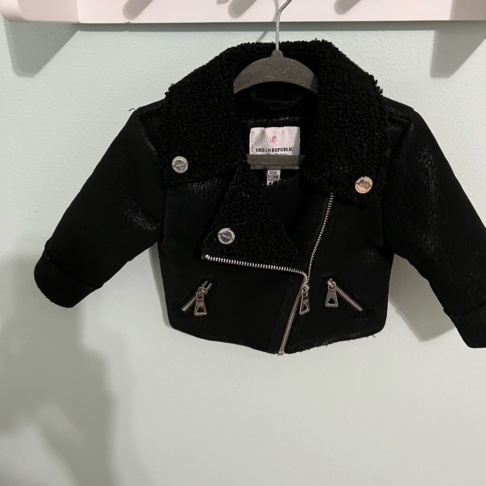 Faux Shearling Bonded Moto Jacket 6/9 months